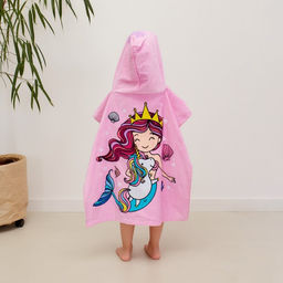 Полотенце-пончо детское махровое Крошка Я Русалочка 60х120см, 100% хлопок, 300гр/м2  фото 4