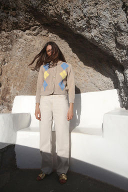 ARGYLE KNIT CARDIGAN - Zara фото 2