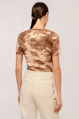 Арт.3203/1 Футболка женская 42-48 (4 шт) Цвет:бежевый,коричневый - Калинка фото 3