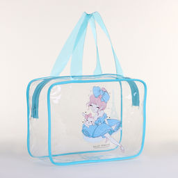 Косметичка-сумка на молнии для бассейна, с ручками, с принтом Балерина, голубая