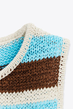 STRIPED KNIT TOP WITH RUFFLE - Zara фото 7