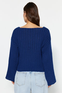 Saks Merserize Gorunumlu Yunlu Genis Kal?p Basic Triko Kazak TWOAW23KZ01844