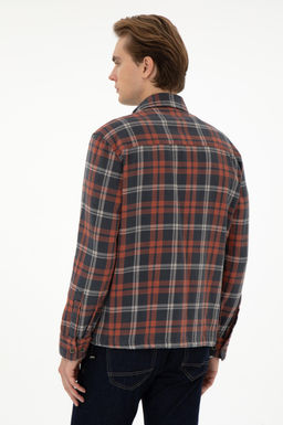 Мужская рубашка с длинным рукавом кирпичного цвета Неожиданная скидка в корзине - U.s. polo assn фото 5