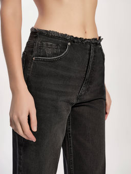 CONTE CON-745 Чёрные джинсы wide leg из eco-friendly денима средней посадки black - Conte elegant фото 5