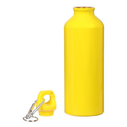 Бутылка для воды, 500 мл,  корпус из алюминия, пластик, желтая