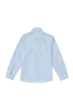 Голубая базовая рубашка с длинным рукавом для мальчика Неожиданная скидка в корзине - U.s. polo assn фото 2