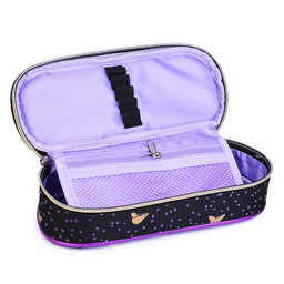 Пенал "Beautiful Cat" 21x8x5 см, овальный для 50 предметов, с внутренним органайзером-створкой, плотный износостойкий полиэстер с водоотталкивающей пропиткой, на молнии