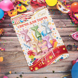Цена за 2 шт. Свечи для торта "Русалка" 5 шт, 3,5*2,5 см, микс