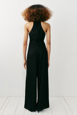 MONO HALTER ANCHO CON LINO / Negro - Zara фото 7