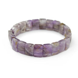 Браслет Квадро аметист (Бразилия), квадратные граненые бусины 13мм