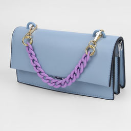 Цепочка для сумки, с карабинами, пластиковая, 23×17 мм, 30 см, цвет сиреневый, золотой