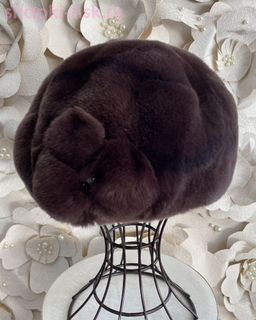 Волна мех.цветок кролик Берет женский (56-58)