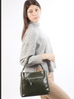 LACCOMA сумка Y2316-3-зеленый натуральная кожа полиэстер  фото 2