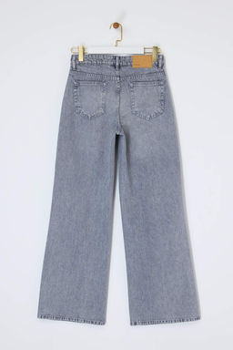 Premium Gri Ozel Kumas Normal Bel 100% Pamuk Wide Leg Genis Paca Jeans TWOSS26JE00156 - Trendyolmilla фото 6