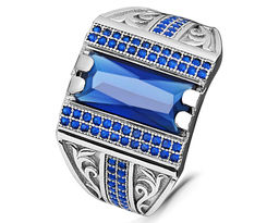 Кольцо, синт.сапфир, ТМК-1497