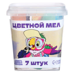Цена за 2 шт. Мелки цветные, 7 цветов, 7 штук «Попугай Кеша»