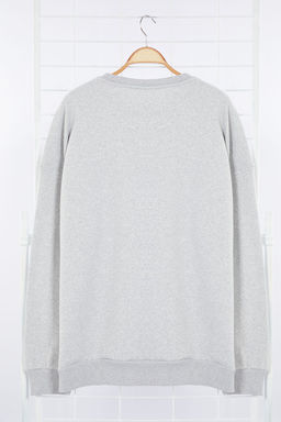TRENDYOL MAN Antrasit MelanjOversize/Genis Kesim Bisiklet Yaka Yaz? Bask?l? Buyuk Beden Sweatshirt TMNAW25AO00019 - Trendyolmilla фото 7
