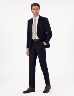 Темно-синий приталенный костюм - Cacharel фото 4