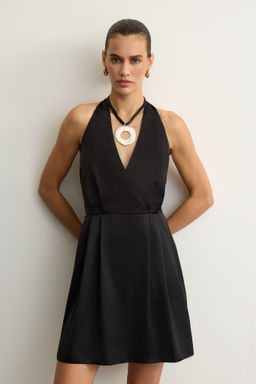 Платье мини из сатина с драпированным лифом - Mollis фото 4