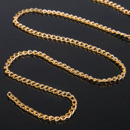 Цепочка без карабина, набор 5 шт. L=45 см, 4.6×3×0.8 мм, СМ-1319, цвет золото