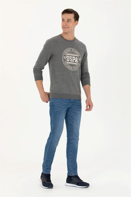 Мужской свитшот антрацитового меланжа Неожиданная скидка в корзине - U.s. polo assn фото 4