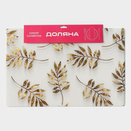Набор салфеток сервировочных Доляна Кейли, 4 шт, 3045 см, цвет белый с золотом  фото 6