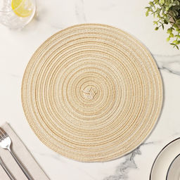 Салфетка сервировочная на стол Доляна Дуо, d=30 см, цвет бежевый  фото 15