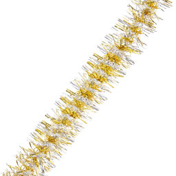Цена за 10 шт. Мишура "Огонёк" 2 м 9 см, Золото/Серебро