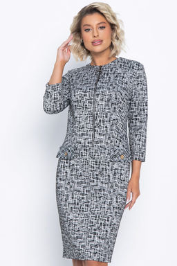 Платье Леди Мэри (черно-белое) П15047-19М
