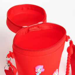 Сумка детская на молнии, наклейки МИКС, цвет красный - Simaland фото 4