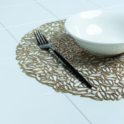 Цена за 12 шт. Салфетка сервировочная на стол Манифик, d=38 см, цвет золотой - Simaland фото 8