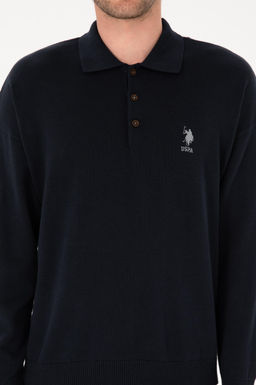 Erkek Comfort Fit Polo Yaka Lacivert Basic Kazak - U.s. polo assn фото 6