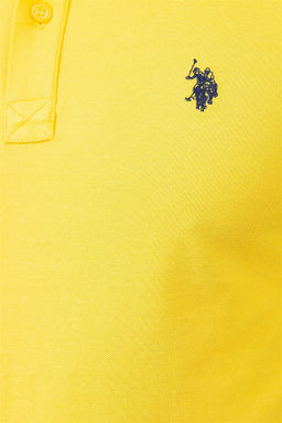 Мужская желтая базовая футболка с воротником-поло Неожиданная скидка в корзине - U.s. polo assn фото 5