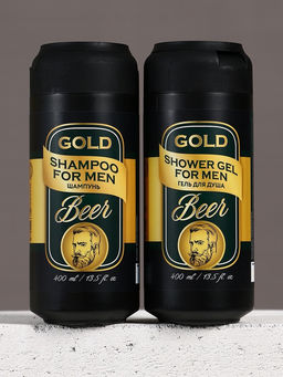 Подарочный набор Gold Beer, гель для душа и шампунь для волос, 2?400 мл, HARD LINE