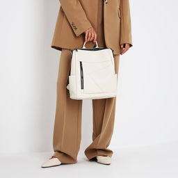 Рюкзак женский из искусственной кожи на молнии, 4 кармана, цвет молочный - Simaland фото 8