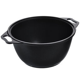 Казан с антипригарным покрытием 4л, д29см "Традиция", h15см, литой, металлическая жаропрочная крышка-сковорода (Россия)