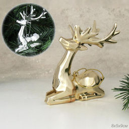Новогоднее украшение Олень 8x5х9 см / LF-7152G/S /уп 340/ (Золото)