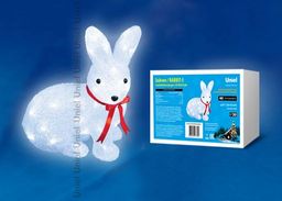 ULD-M2732-040/STA WHITE IP20 RABBIT-1 Фигура светодиодная Зайчик, 40 светодиодов, размер 27*15*32 см, цвет свечения-белый, IP20.