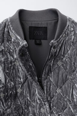 JEWEL VELVET BOMBER JACKET - Zara фото 7