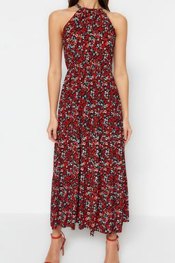 TRENDYOLMILLA Cok Renkli Cicek Desenli Boyundan Baglamal? Bask?l? A-Line Maxi Orme Elbise TWOSS23EL00705 фото 6