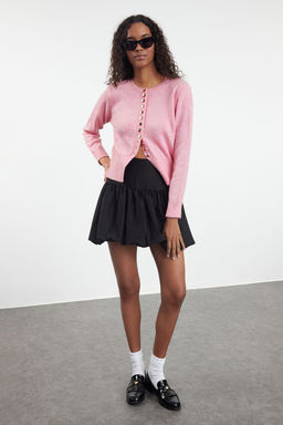 Pembe Basic Dugmeli Ceket Gorunumlu Triko H?rka TWOAW25HI00164