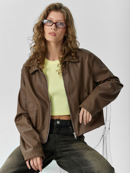 Куртка женская коричневая укороченная - Mark formelle фото 8