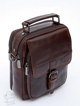 Сумка мужская кожаная 66611M brown Fuzhiniao в Новосибирске