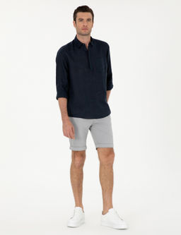 Gri Regular Fit Dokuma _ort