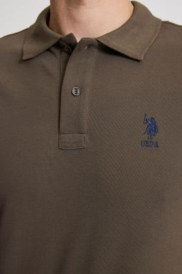 Erkek Koyu Haki Regular Fit Polo Yaka Basic Ti__rt - U.s. polo assn фото 6
