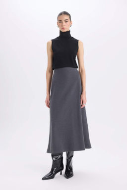 A Kesim Esnek Belli Basic Duz Normal Bel Maxi Etek - Defacto фото 2