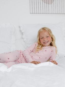 К 1618/холодный розовый,милые сердечки пижама для дев