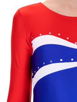 8830 Купальник для выступлений по спортивной гимнастике "Триколор"