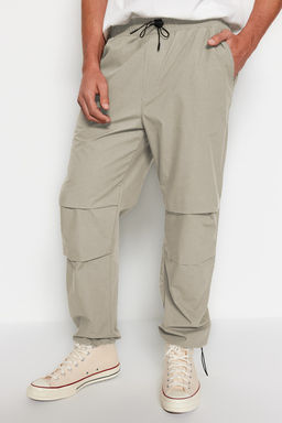 Ac?k Haki Lastikli Beli Baglamal? Jogger Fit Baggy Parasut Pantolon TMNSS23PL00045