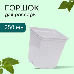 Цена за 36 шт. Горшок для рассады, 250 мл, d=7 см, h=8 см, пластик, белый